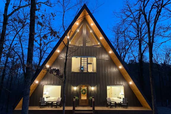 New A-Frame Cabin | 8 Arcades | Hot Tub | Fire Pit | Movie Screen | Stargazing Hammock - Image 1